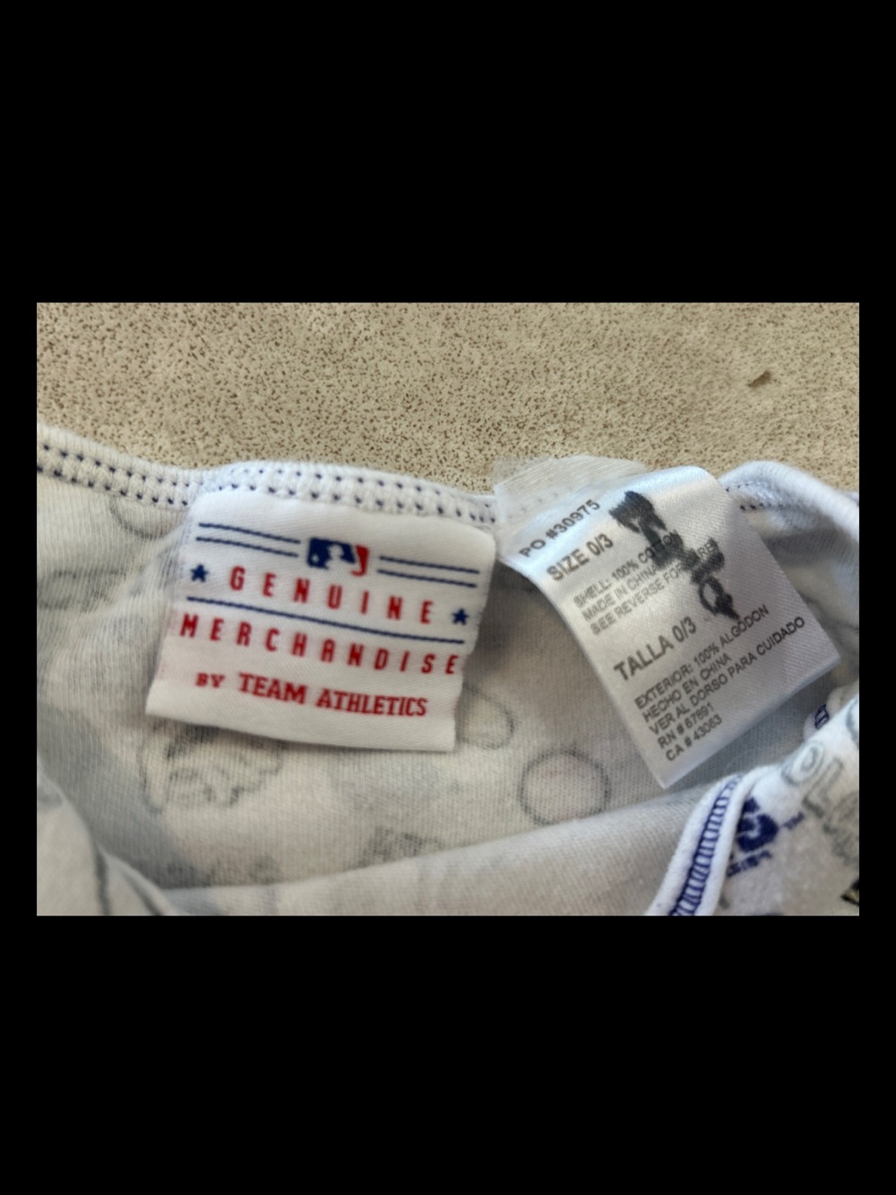 Colorado Rockies Baby One Piece 0/3 Cotton Months Team Athletics Baseball MLB - Picture 3 of 5